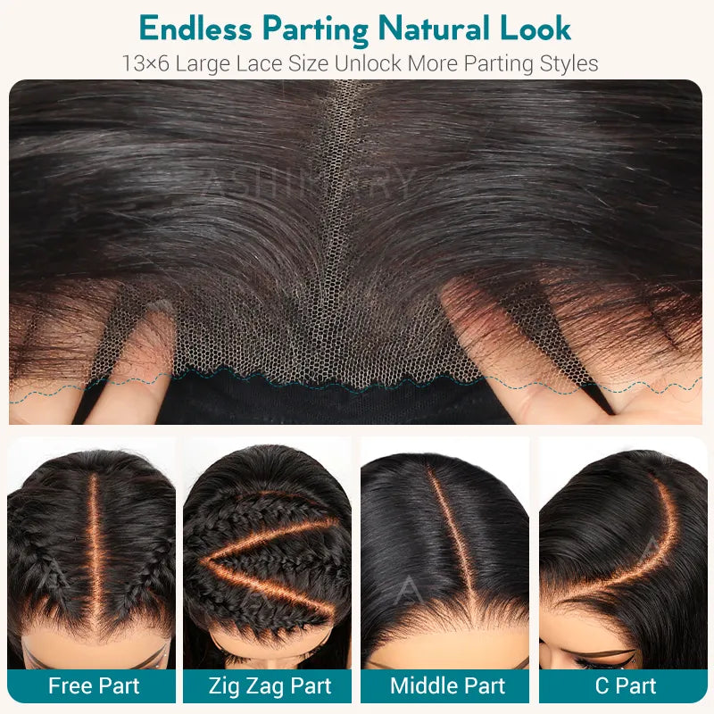 Honey Blonde Highlight Water Wave Pull Go 13x6 Full Skin Lace Wig Tiny Knots Glueless Wig