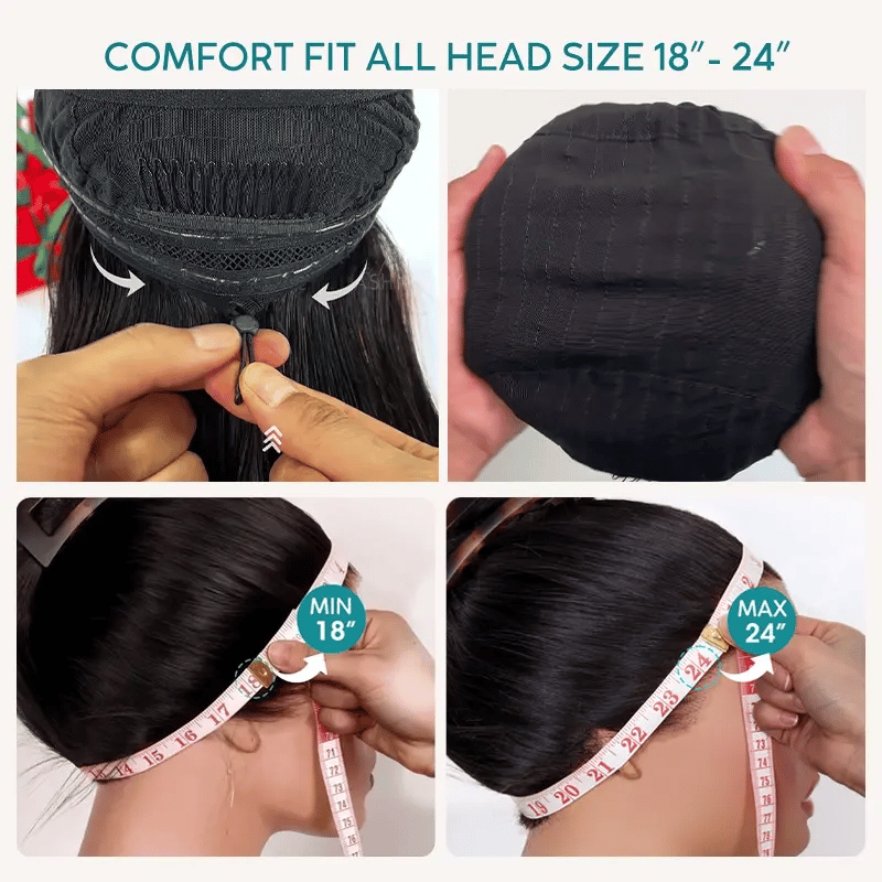 Ashimary Pull Go 13x6 Full Glueless Wig Transparent Lace Front Wig Straight Brazilian Human Hair