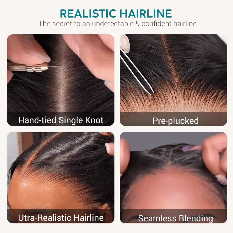 Honey Blonde Highlight Water Wave Pull Go 13x6 Full Skin Lace Wig Tiny Knots Glueless Wig