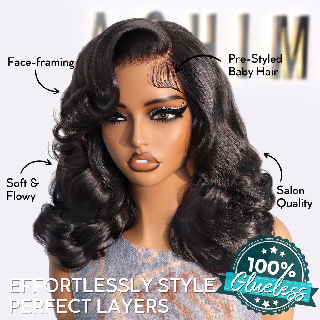 Pre-Styled Body Wave Short Bob Wig Transparent Lace Wigs