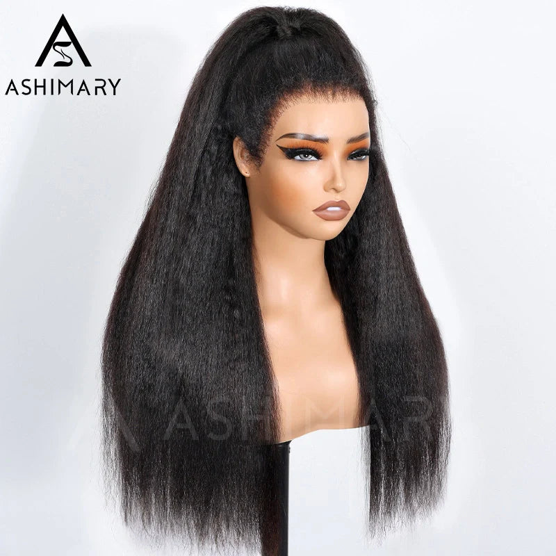 Glueless Newborn Hairline Invisi-Strapa??360 Skin Lace Frontal Kinky Straight Wig Pre-Everything Natural Look Human Hair Wig
