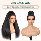 Glueless Newborn Hairline Invisi-Strapa??360 Skin Lace Frontal Kinky Straight Wig Pre-Everything Natural Look Human Hair Wig