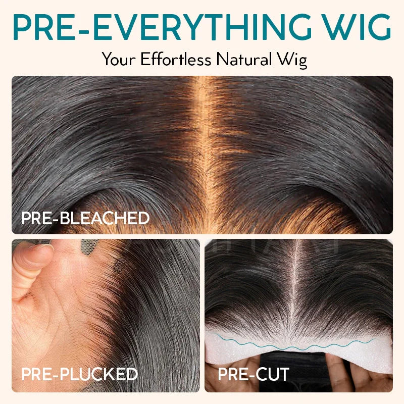 Ashimary Pull Go 13x6 Full Glueless Wig Transparent Lace Front Wig Straight Brazilian Human Hair