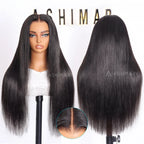 Ashimary Pull Go 13x6 Full Glueless Wig Transparent Lace Front Wig Straight Brazilian Human Hair