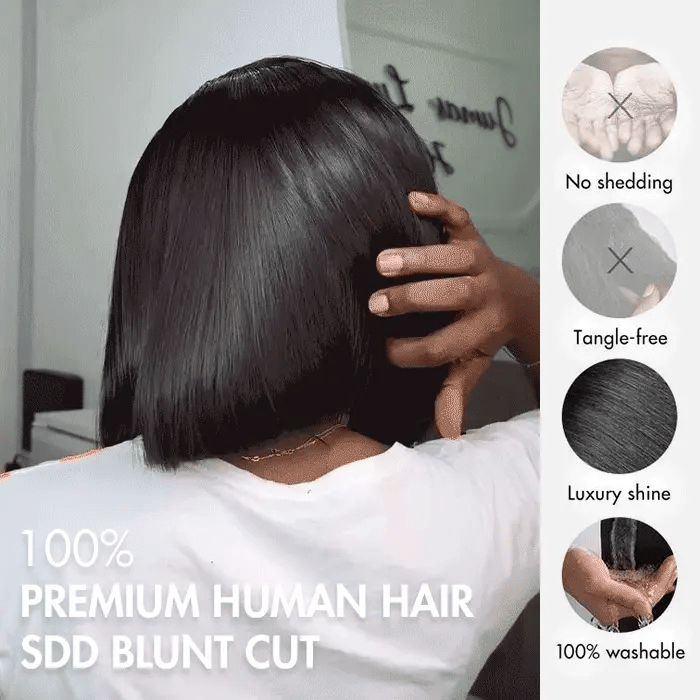 Razor-Sharp Bobs Vietnamese Hair Double Drawn Glueless 2x6 Lace Luxury Sleek Bob Human Hair Wigs