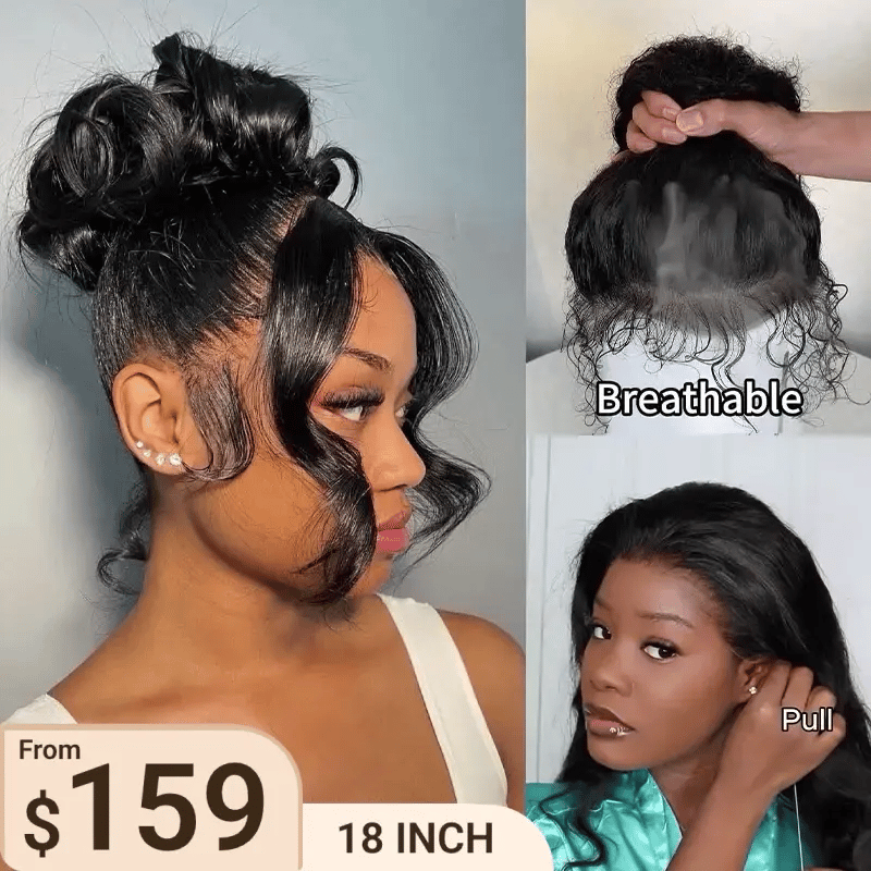 Face Framing Pre-Layered Body Wave Invisi Strap Snug Fit 360 Transparent Lace Frontal Bleached  Knots Pre Cut Lace Wig