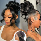 Face Framing Pre-Layered Body Wave Invisi Strap Snug Fit 360 Transparent Lace Frontal Bleached  Knots Pre Cut Lace Wig