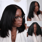 Wear Go Yaki Straight Glueless Bob Wig Pull Go Pre Cut Lace Wig Natural Human Hair Wig