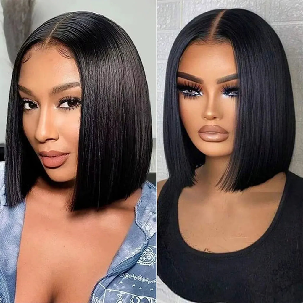 Razor-Sharp Bobs Vietnamese Hair Double Drawn Glueless 2x6 Lace Luxury Sleek Bob Human Hair Wigs